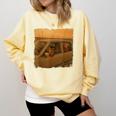 Cat Sloth Dog Retro Nostalgia Roadtrip Photo Comfort Colors Sweatshirt Blue Spruce