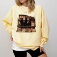 Cats Antique Books Academia Library Aesthetic Bookworm Comfort Colors Sweatshirt Blue Spruce