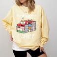 Christmas Book Lovers Naughty Or Nice Comfort Colors Sweatshirt Blue Spruce
