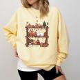Christmas Cats Bookshelf Gingerbread Comfort Colors Sweatshirt Blue Spruce Christmas Cats Bookshelf Gingerbread Comfort Colors Sweatshirt Blue Spruce