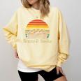 Coffee Beans & Books Retro Bookworm Librarian Comfort Colors Sweatshirt Blue Spruce