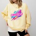 Cowabunga Retro 80s 90s Nostalgia Slang Neon Grunge Art Comfort Colors Sweatshirt Blue Spruce