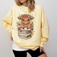 Cute Baby Highland Cow Reading Book Librarian Bookworm Comfort Colors Sweatshirt Blue Spruce Cute Baby Highland Cow Reading Book Librarian Bookworm Comfort Colors Sweatshirt Blue Spruce