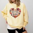 Cute Just A Girl Who Loves Books Heart Shape Reader Comfort Colors Sweatshirt Blue Spruce