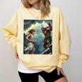 David And Goliath Bible Book Of Samuel King David Comic Comfort Colors Sweatshirt Blue Spruce