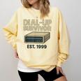 Dial Up Survivor Retro 90s Internet Nostalgia Comfort Colors Sweatshirt Blue Spruce