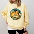 Dog Reading Book Rain Cozy Umbrella Cute Art Men Comfort Colors Sweatshirt Blue Spruce
