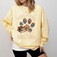 Dogs Books And Quilting Comfort Colors Sweatshirt Blue Spruce