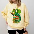 Dragon Reading Books Matching Bookworm Readers Librarian Comfort Colors Sweatshirt Blue Spruce