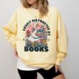 Easily Distracted By Books Read Goose Lover Bookworm Reading Comfort Colors Sweatshirt Blue Spruce Easily Distracted By Books Read Goose Lover Bookworm Reading Comfort Colors Sweatshirt Blue Spruce