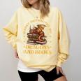 Easily Distracted By Dragons And Books Fantasy Book Lover Comfort Colors Sweatshirt Blue Spruce