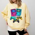 Eighties Console Controller Gaming Player Gadget Nostalgia Comfort Colors Sweatshirt Blue Spruce