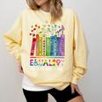 Equality Hurts No One Book Flower Rainbow Pride Month LGBTQ Comfort Colors Sweatshirt Blue Spruce