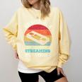 Error 404 Streaming Not Found Nostalgia VHS Retro Tape Comfort Colors Sweatshirt Blue Spruce