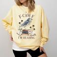 F-CAW-F Crow Book Lover Reader Gothic Humor Comfort Colors Sweatshirt Blue Spruce F-CAW-F Crow Book Lover Reader Gothic Humor Comfort Colors Sweatshirt Blue Spruce
