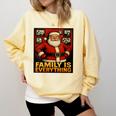 Family Christmas Retro Santa Holiday Nostalgia Vibes Comfort Colors Sweatshirt Blue Spruce