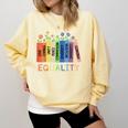 Floral Book Equality Human Rights Social Justice Peace Love Comfort Colors Sweatshirt Blue Spruce
