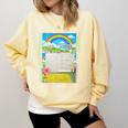 Frutiger Aero Aesthetic Rainbow Glitch Art Premium Tri-Blend Comfort Colors Sweatshirt Blue Spruce