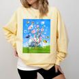 Frutiger Aero Aesthetic Tech Cherry Blossom Fishes Bubbles Raglan Baseball Tee Comfort Colors Sweatshirt Blue Spruce