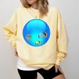 Frutiger Aero Aesthetic Tech Orb Fishes Comfort Colors Sweatshirt Blue Spruce