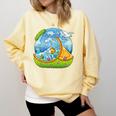 Frutiger Aero Y2K Fashion Trends Statement Piece Tech Orange Premium Comfort Colors Sweatshirt Blue Spruce