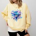 Frutiger Aero Y2K Fish Comfort Colors Sweatshirt Blue Spruce