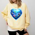 Frutiger Aero Y2K Heart Comfort Colors Sweatshirt Blue Spruce
