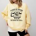 Funny Slogan Patient I'm From The 1900s Raglan Baseball Tee Comfort Colors Sweatshirt Blue Spruce