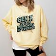 Gen X Lots Of Memories No Evidence Nostalgia Throwback Quote Premium Tri-Blend Comfort Colors Sweatshirt Blue Spruce