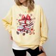 Girly Coquette Gingerbread Books And Hot Cocoa Cozy Season Comfort Colors Sweatshirt Blue Spruce Girly Coquette Gingerbread Books And Hot Cocoa Cozy Season Comfort Colors Sweatshirt Blue Spruce