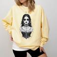 Gothic Goth Girl Woman Movie Book Art Comfort Colors Sweatshirt Blue Spruce