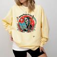 Grim Reaper Reads a Book Comfort Colors Sweatshirt Blue Spruce