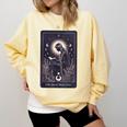 High Priestess Tarot Art Celestial Mystic Book Lover Comfort Colors Sweatshirt Blue Spruce