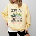 Holiday Scene Nostalgia North Pole Tree Farm Merry Christmas Comfort Colors Sweatshirt Blue Spruce