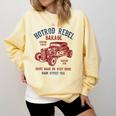 Hotrod Rebel Automotive Nostalgia Old Car Distressed Premium Tri-Blend Comfort Colors Sweatshirt Blue Spruce