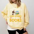 Iced Coffee And Spicy Books Iced Coffee Lover Cold Brew Comfort Colors Sweatshirt Blue Spruce
