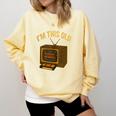 I'm This Old Please Rewind 80s 90s Nostalgia VHS VCR Comfort Colors Sweatshirt Blue Spruce