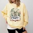 Just One More Chapter Bookish Book Reading Botanical Comfort Colors Sweatshirt Blue Spruce