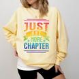JUST ONE MORE CHAPTER Fun Reading Book Lover Comfort Colors Sweatshirt Blue Spruce