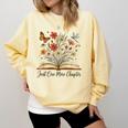 Just One More Chapter Open Book Flowers Comfort Colors Sweatshirt Blue Spruce