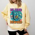 Be Kind Rewind 90s VHS Nostalgia Retro Comfort Colors Sweatshirt Blue Spruce Be Kind Rewind 90s VHS Nostalgia Retro Comfort Colors Sweatshirt Blue Spruce