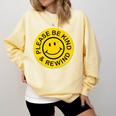 Be Kind Rewind Shirt Retro Nostalgia Sticker 80s 90s Tee Premium Tri-Blend Comfort Colors Sweatshirt Blue Spruce