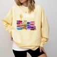 Librarian I'm Okay Book Reader Library Book Comfort Colors Sweatshirt Blue Spruce