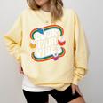 Library Book Fair Vibe Groovy Retro School Reading Nostalgic Comfort Colors Sweatshirt Blue Spruce
