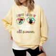 Most Likely To Read Books All Summer Teacher Student Comfort Colors Sweatshirt Blue Spruce