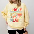 I Love 70's Music Retro Style Nostalgia Cassette 1970s Party Comfort Colors Sweatshirt Blue Spruce