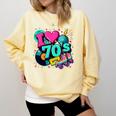 I Love The 70s Retro Cassette Roller Vinyl Disco Nostalgia Premium Tri-Blend Comfort Colors Sweatshirt Blue Spruce