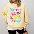 I Love The 90'S 90s Nostalgia Premium Tri-Blend Comfort Colors Sweatshirt Blue Spruce