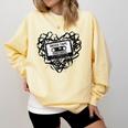 Mixed Tape Emotions Music Lover Nostalgia Quote Comfort Colors Sweatshirt Blue Spruce