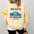 No Wi-Fi No Problem – Retro Dial Up Tech Nostalgia Premium Tri-Blend Comfort Colors Sweatshirt Blue Spruce